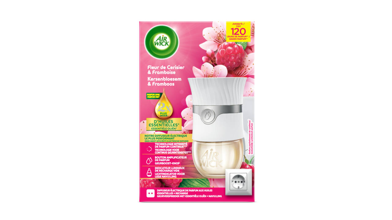 Luchtverfrisser AirWick Electrical Kersenbloesem & Framboos Starter Kit 19ml
