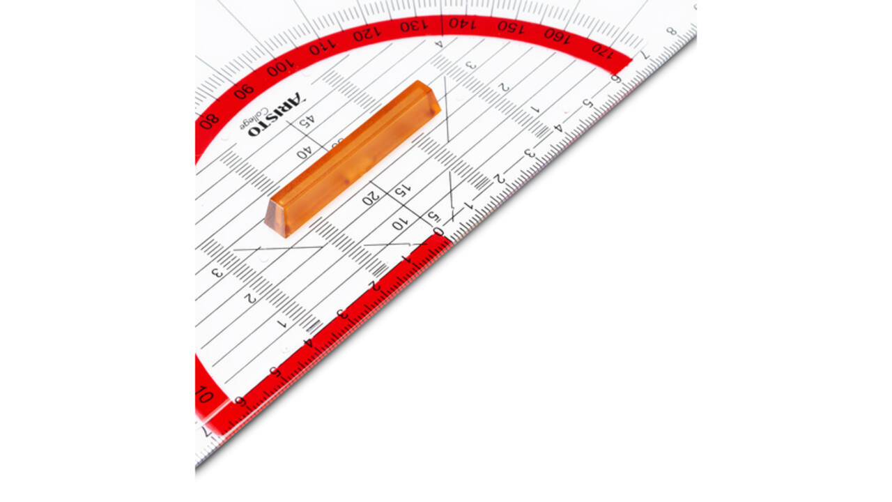 Geodriehoek Aristo GEOCollege 220mm met greep transparant