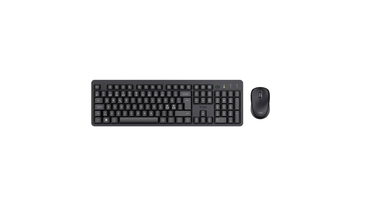 Toetsenbord en muis Trust TKM-360 draadloos zwart QWERTY
