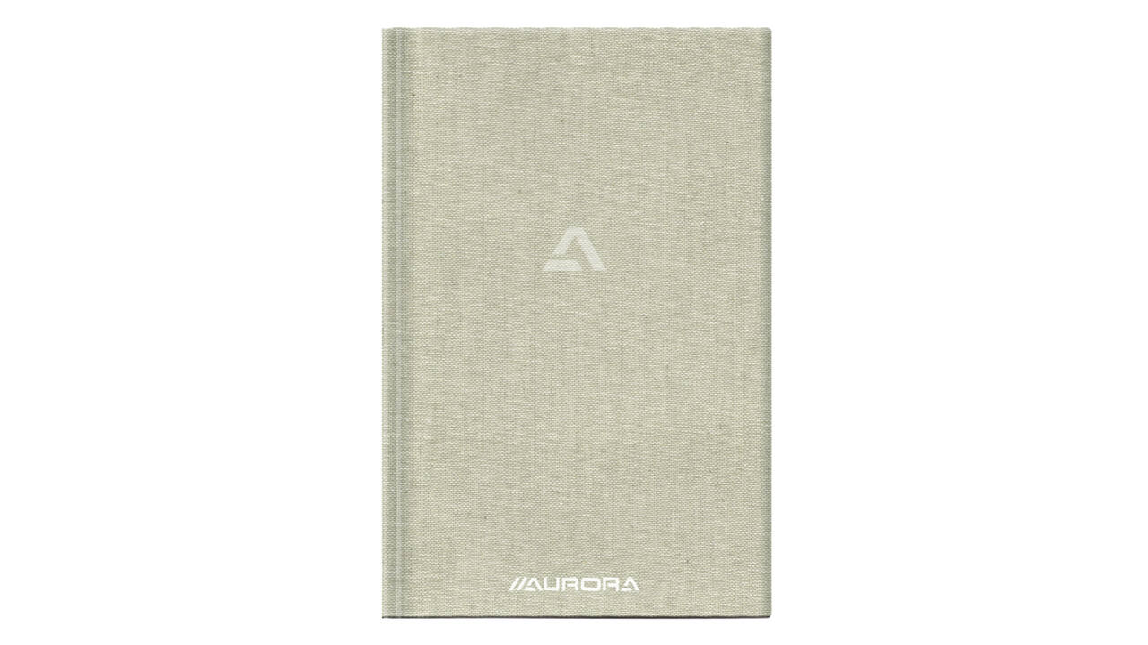 Notitieboek Aurora A5 ruit 5x5mm 192 pagina's 80g linnen grijs