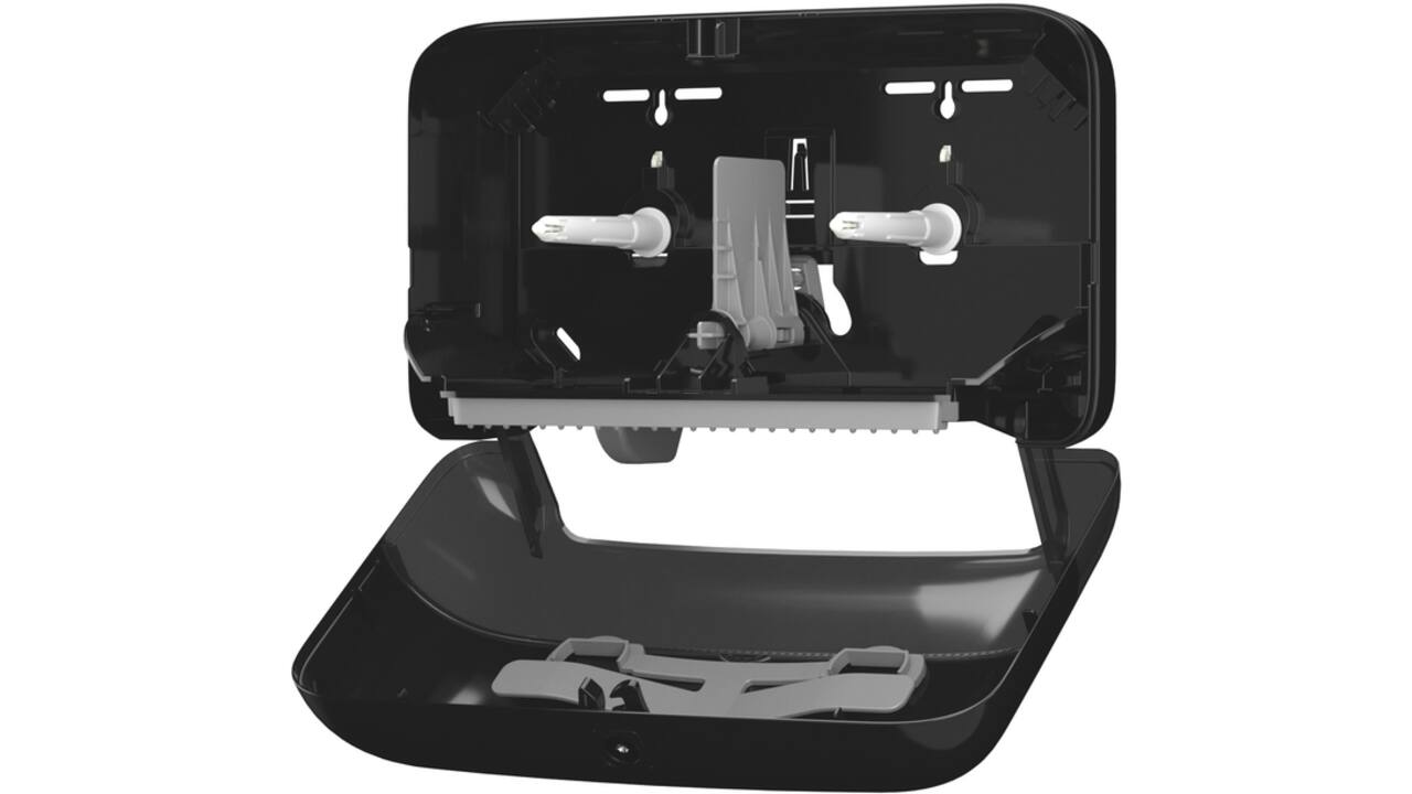 Toiletpapierdispenser Tork T7 Elevation Optiserve Coreless medium duo zwart 558068