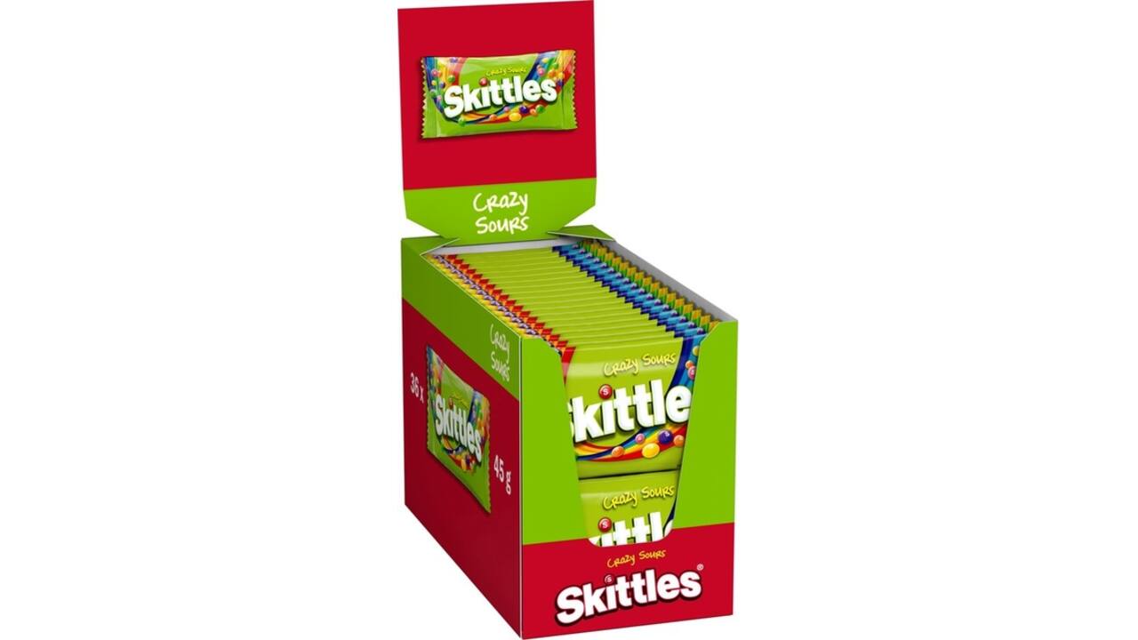 Snoep Skittles crazy sour doos 36 stuks