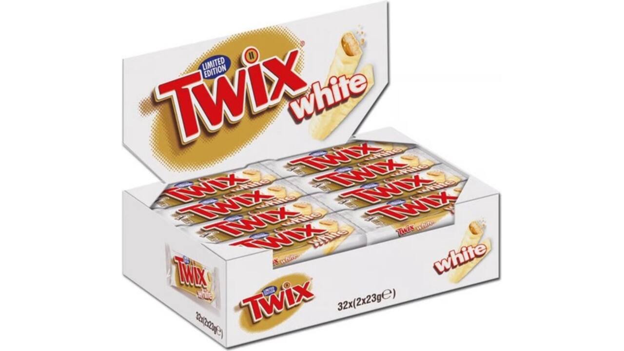 Chocolade Twix white reep doos 32 stuks
