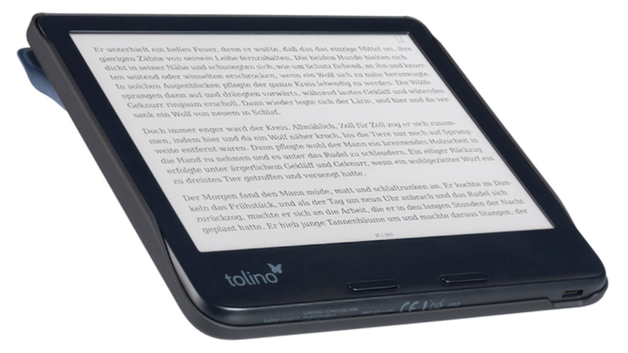 E-reader beschermhoes Tolino Vision 7 Origami blauw