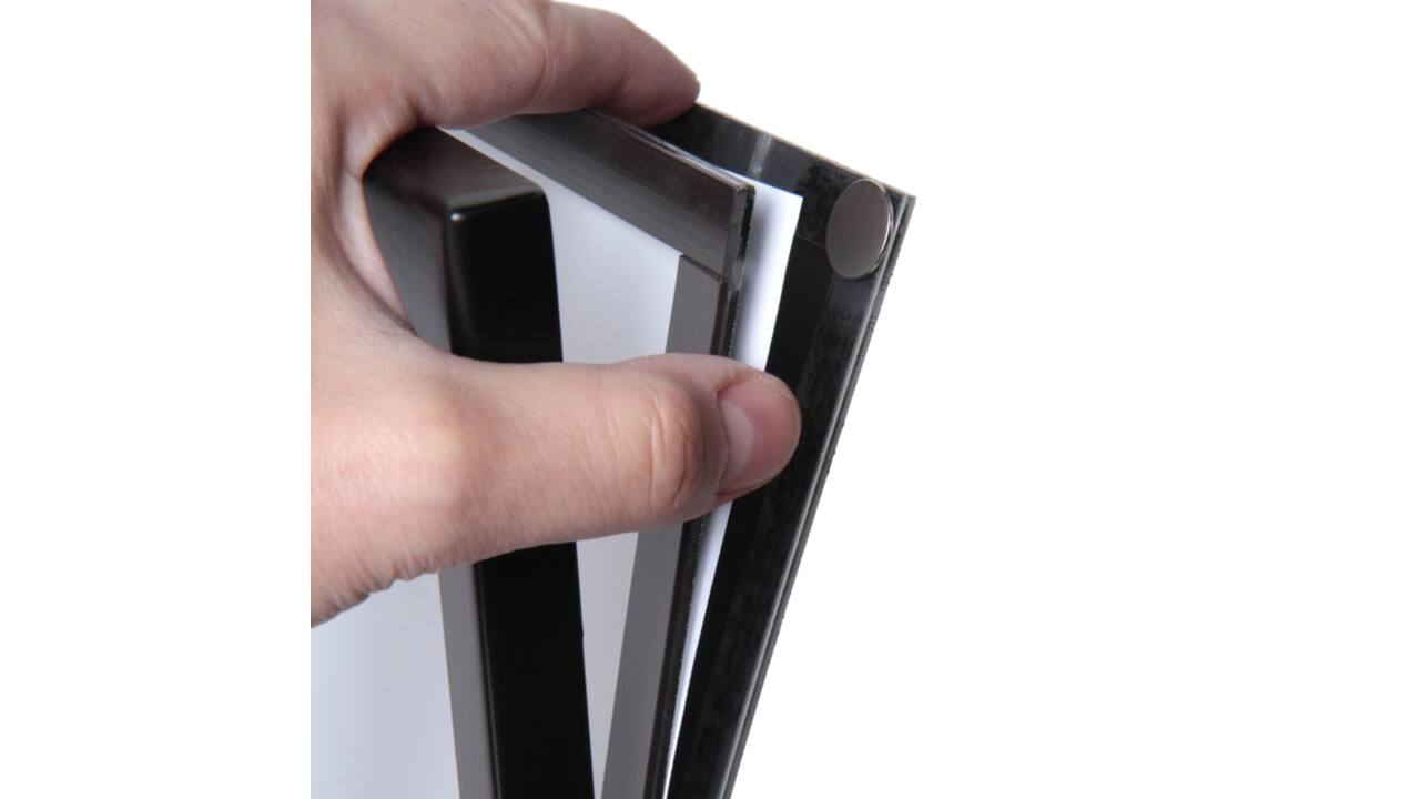 Menustandaard Office magnetisch acryl vak A4 zwart