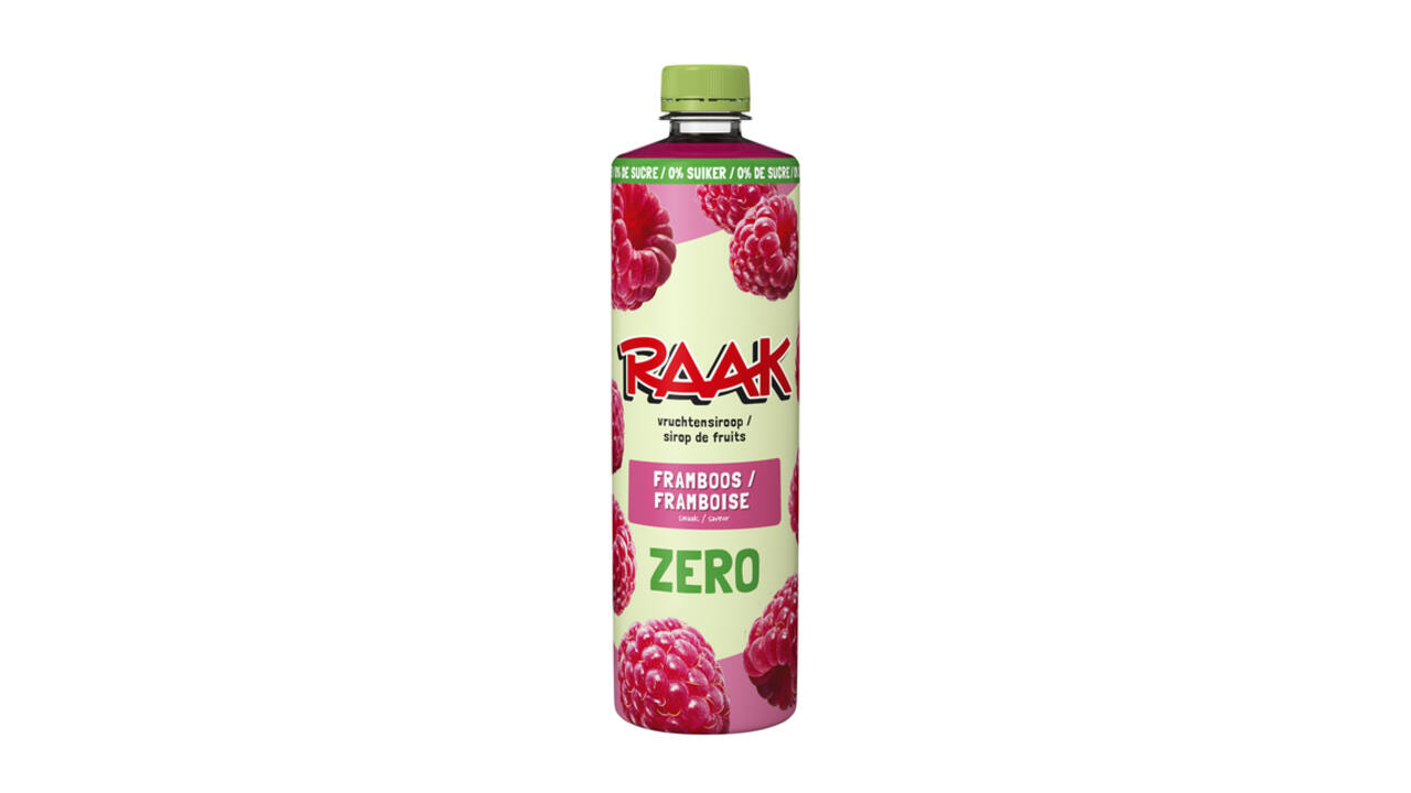 Siroop RAAK framboos zero sugar 750ml