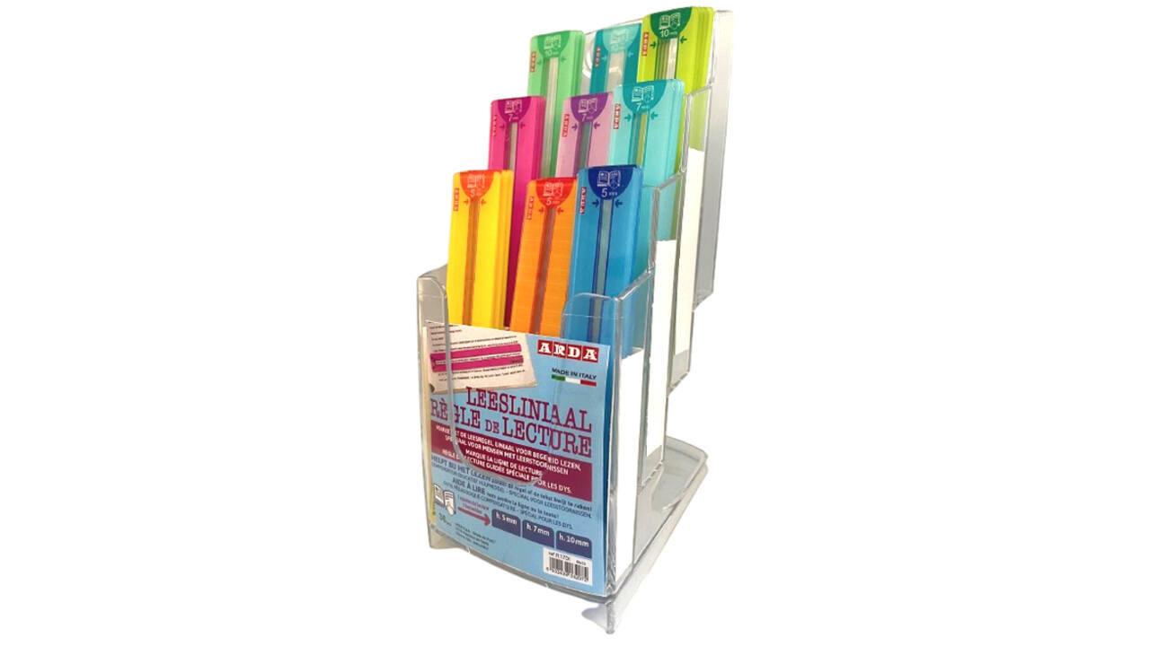 Leesliniaal Arda Easy Reading 0.7mm assorti display à 36 stuks