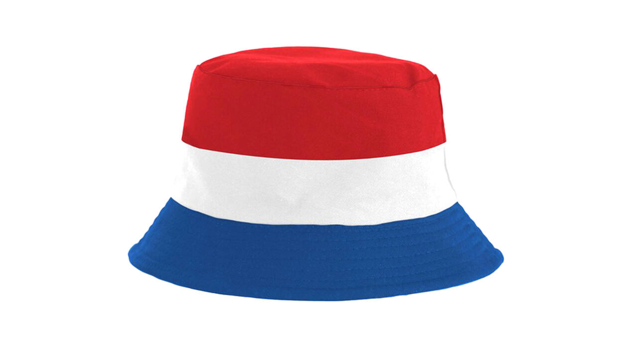 Feesthoed rood wit blauw en oranje