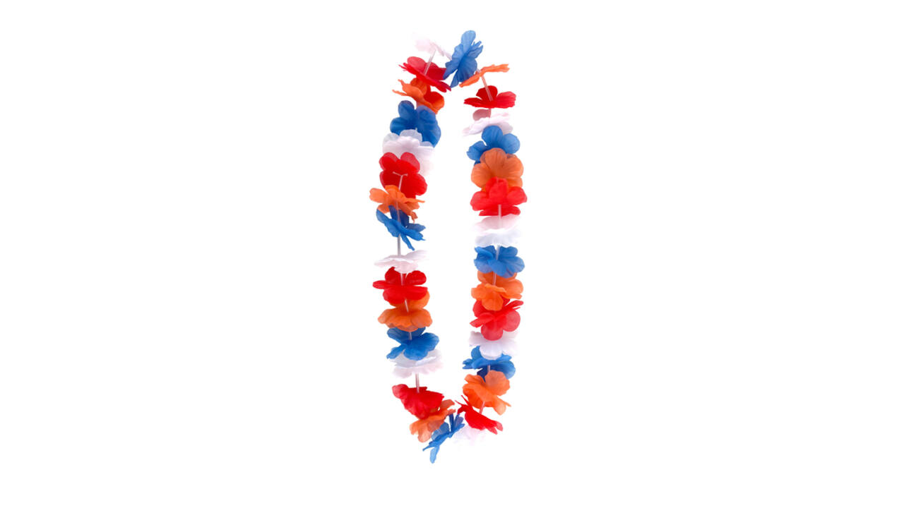 Hawaïkrans rood wit blauw en oranje