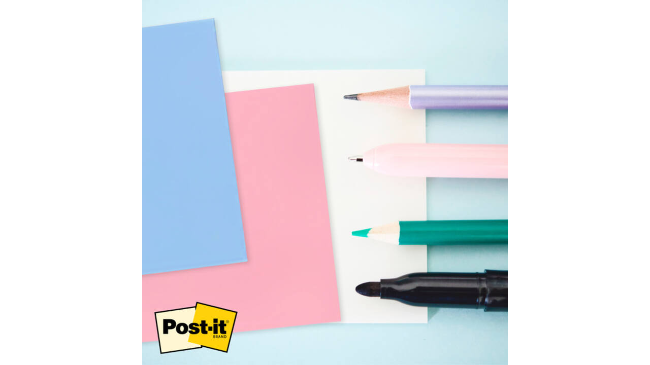 Memoblok Post-it 3M 73x73mm Transparant roze