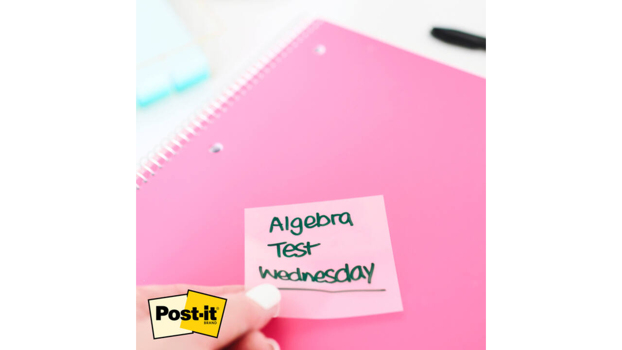 Memoblok Post-it 3M 73x73mm Transparant roze