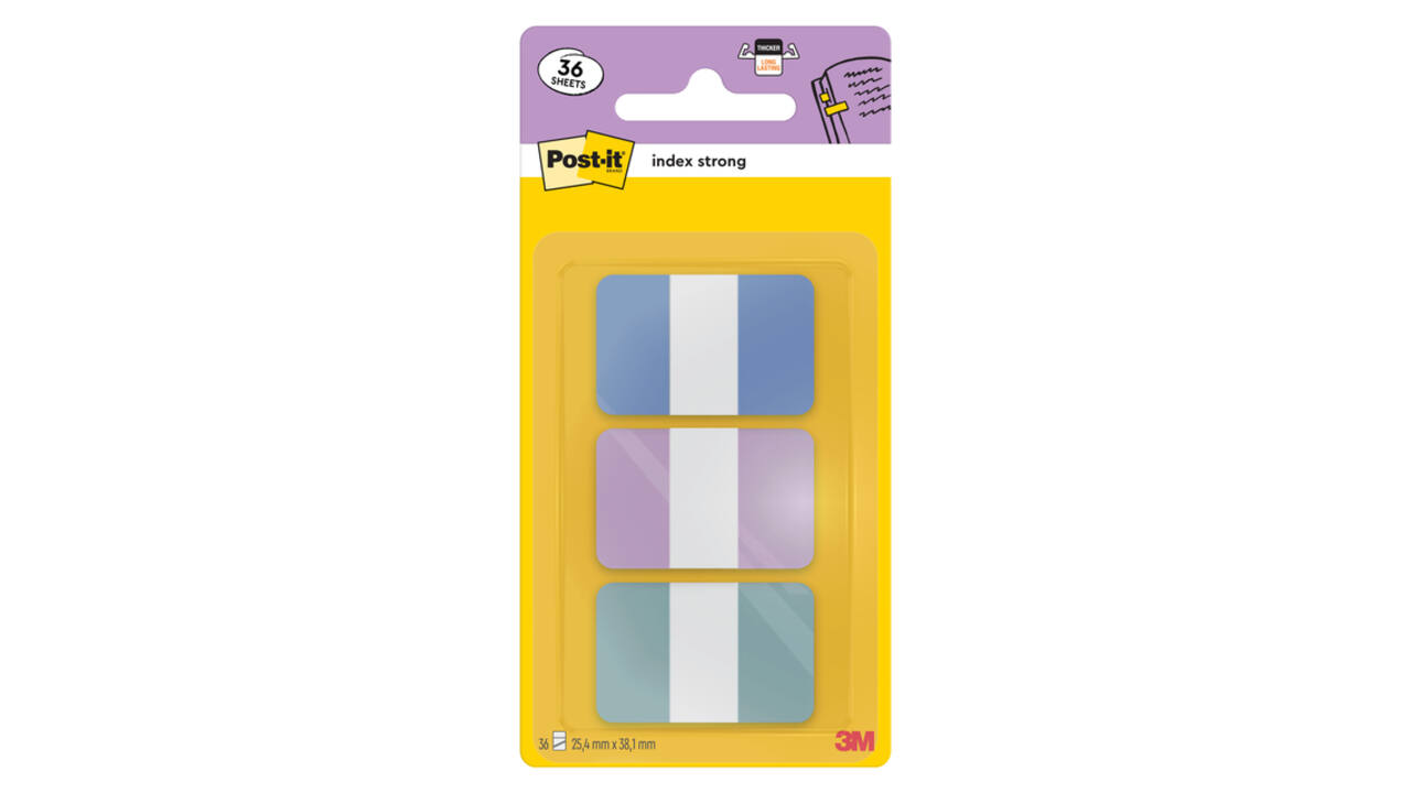 Indextabs Post-it 686-3COAST 25,4x38,1mm Strong 36 tabs