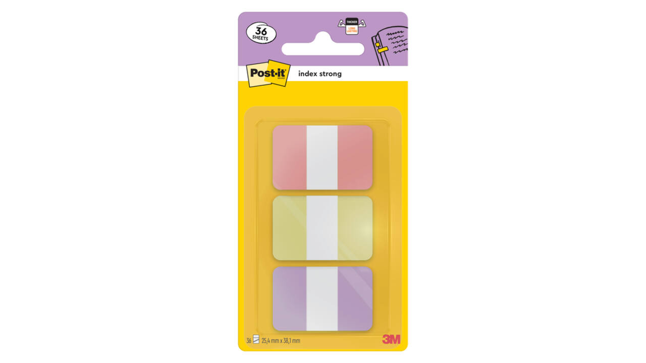 Indextabs Post-it  686-3SUN 25,4x38,1mm Strong, 36 tabs