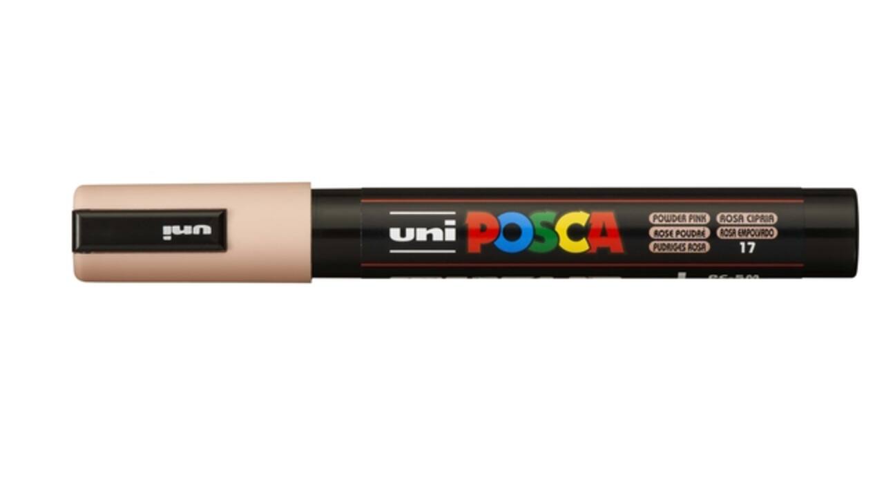 Paintmarker Uni POSCA PC5M medium poederig roze