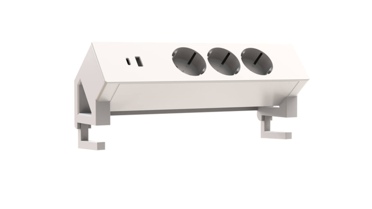 Stekkerdoos Euroseats opbouw 3 voudig USB A+C wit