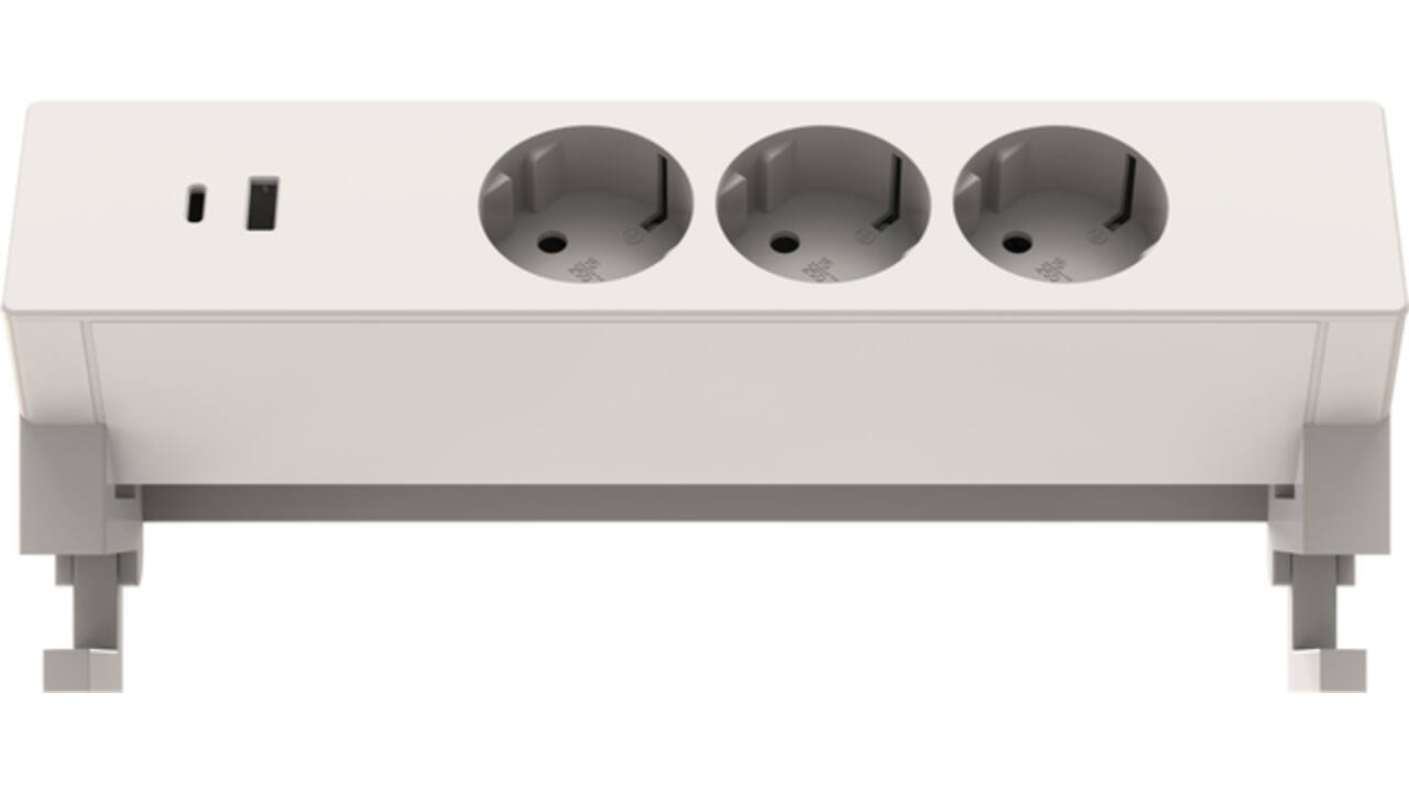 Stekkerdoos Euroseats opbouw 3 voudig USB A+C wit