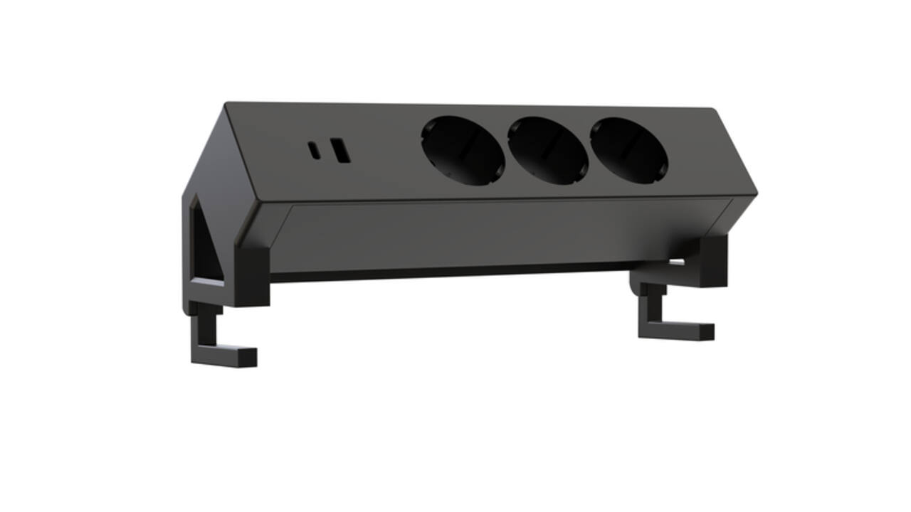 Stekkerdoos Euroseats opbouw 3 voudig USB A+C zwart