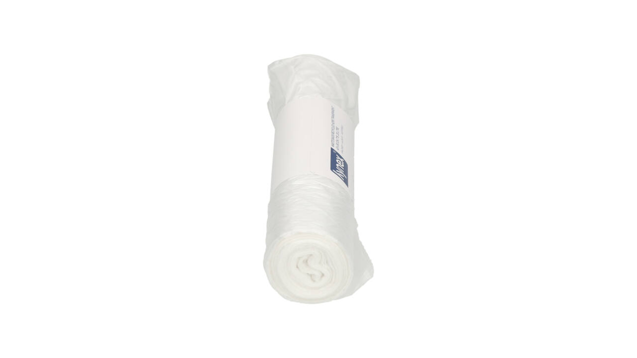 Afvalzak Hynex 45x50cm HDPE recycled T15 20L transparant rol à 50 stuks