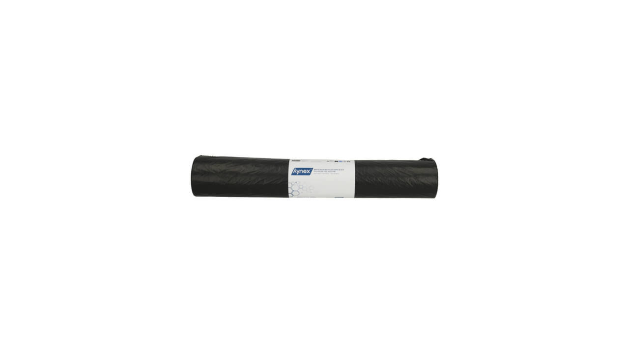 Afvalzak Hynex 70x110cm HDPE recycled T25 120L zwart rol à 25 stuks