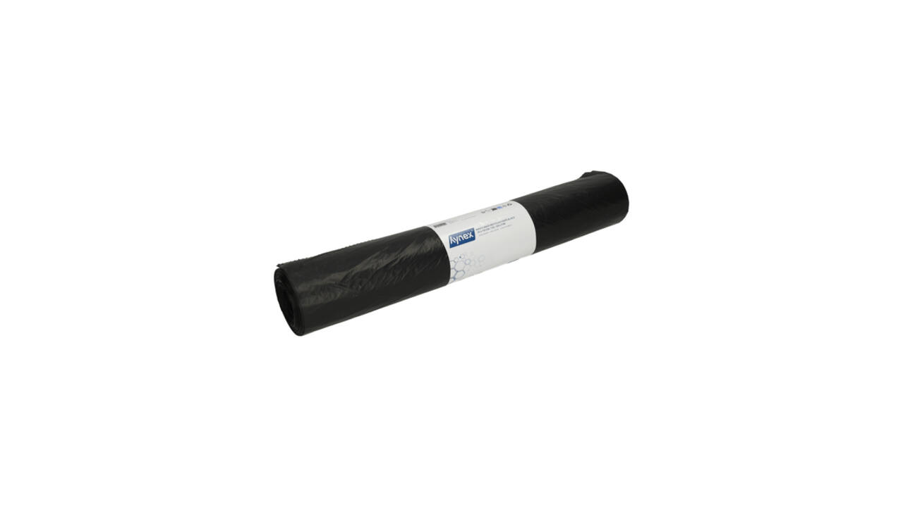 Afvalzak Hynex 70x110cm HDPE recycled T25 120L zwart rol à 25 stuks