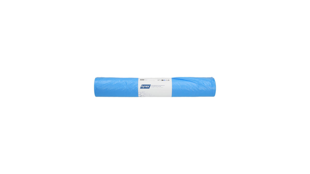 Afvalzak Hynex 70x110cm HDPE recycled T25 120L blauw rol à 25 stuks