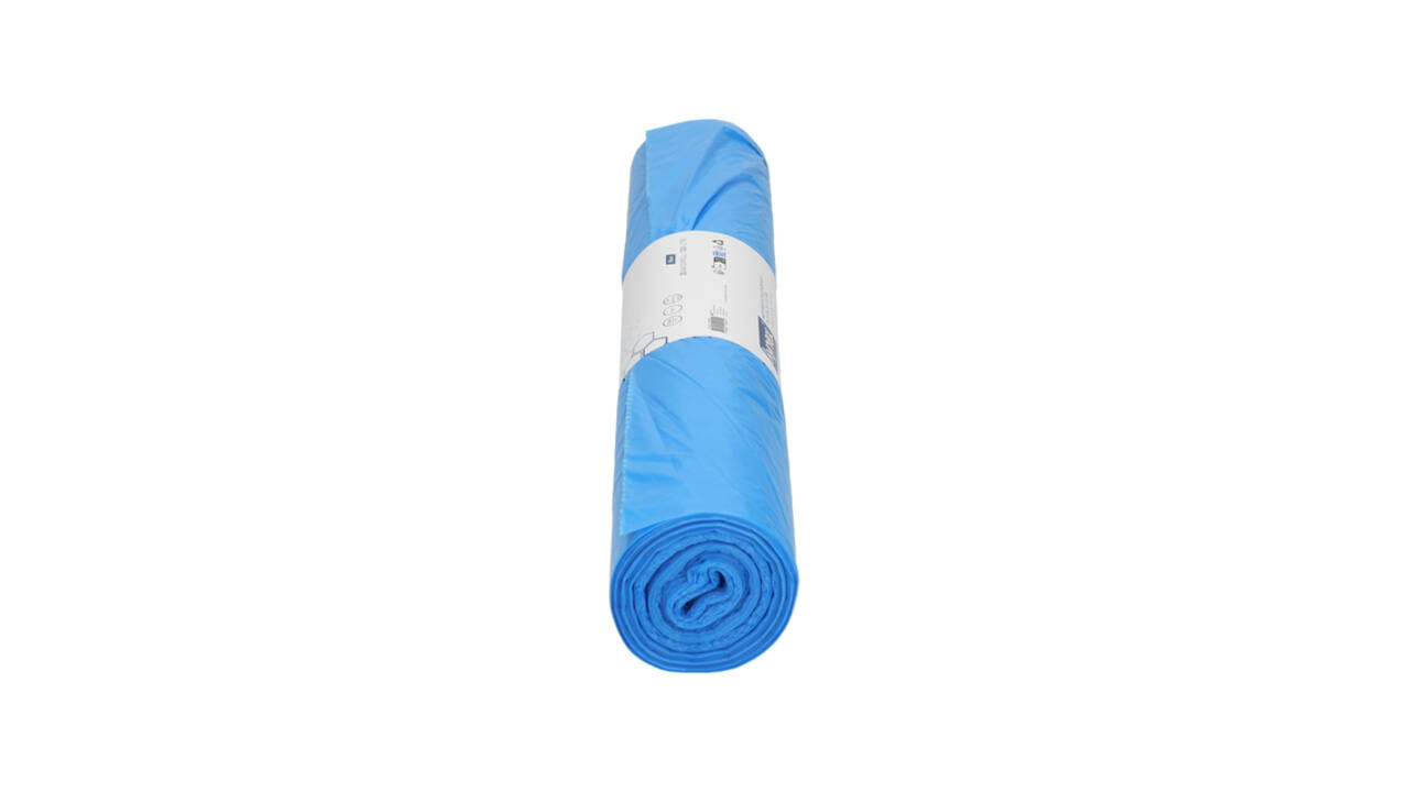 Afvalzak Hynex 70x110cm HDPE recycled T25 120L blauw rol à 25 stuks
