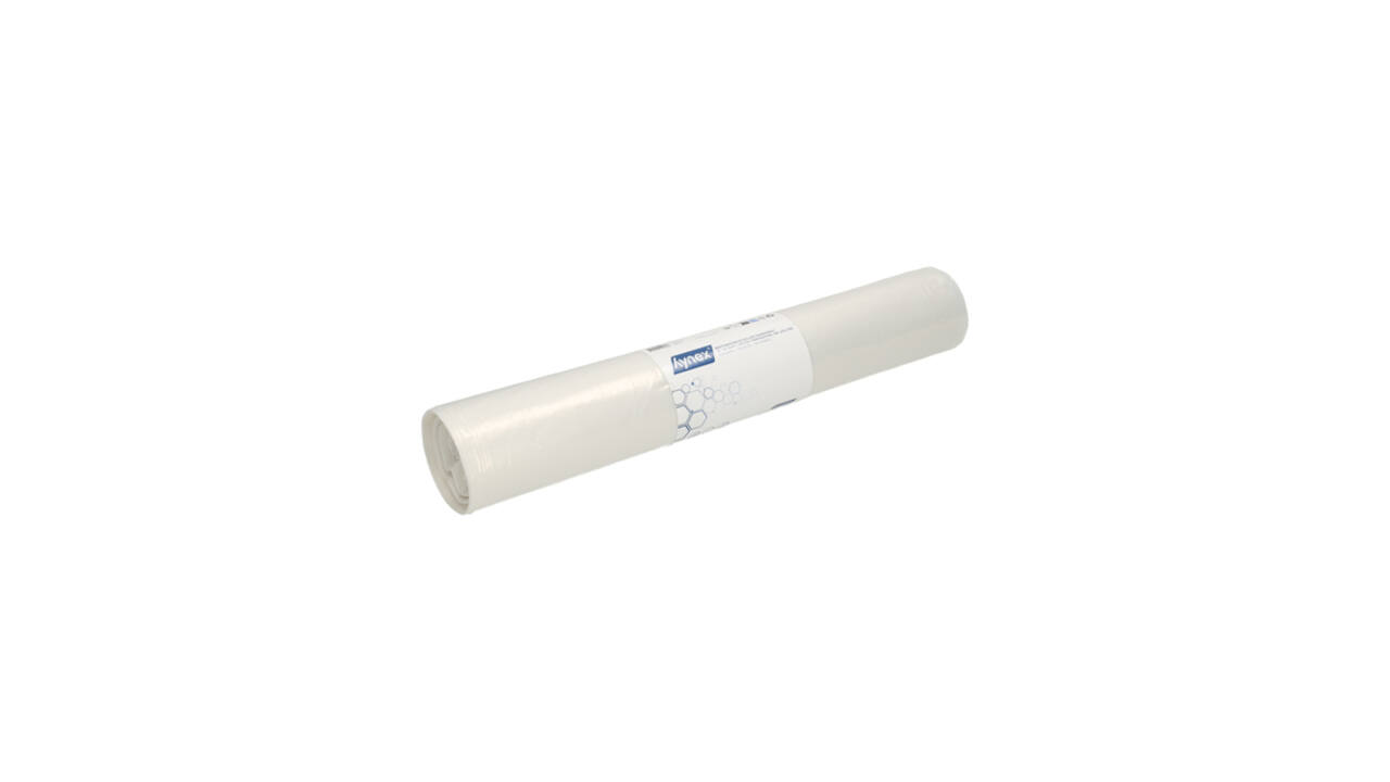 Afvalzak Hynex 70/15x200cm LDPE recycled T80 400L transparant ponsgaten rol à 5 stuks