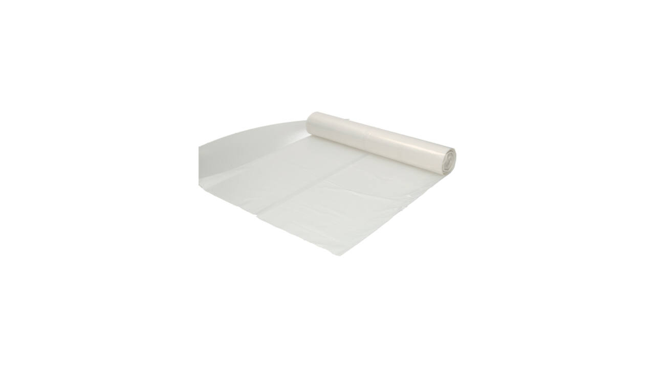 Afvalzak Hynex 70/15x200cm LDPE recycled T80 400L transparant ponsgaten rol à 5 stuks