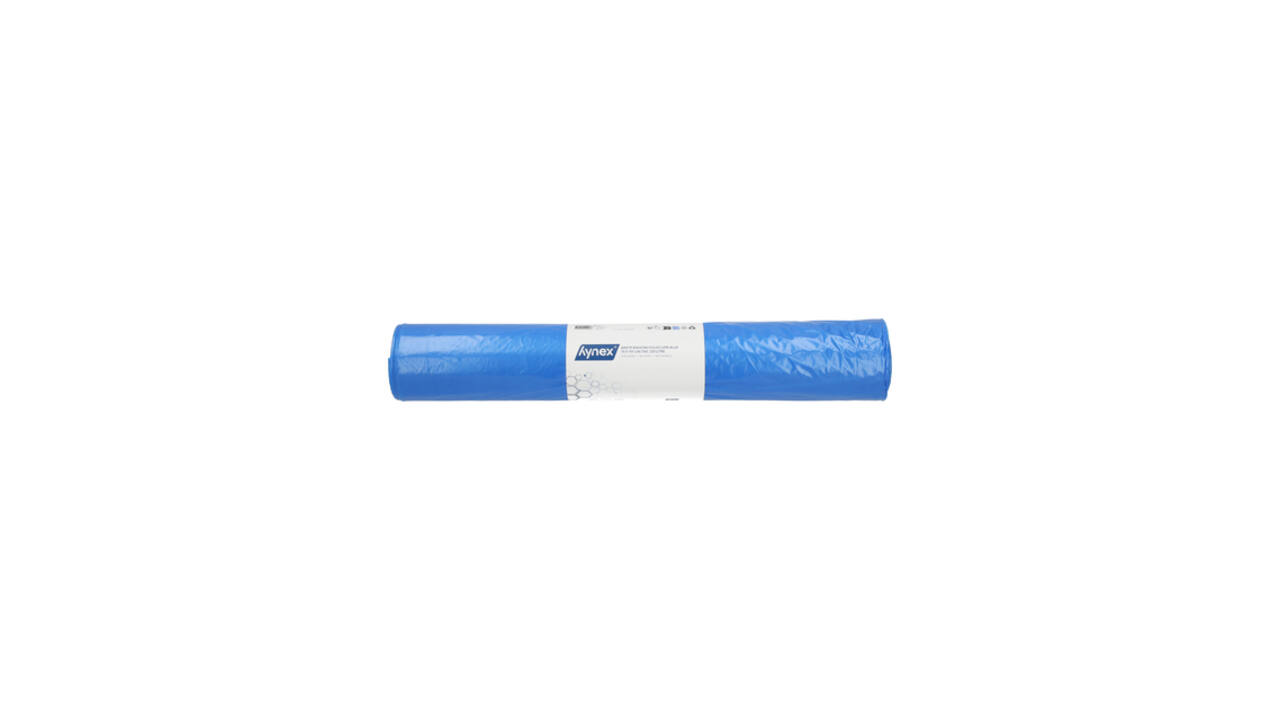 Afvalzak Hynex 70x110cm LDPE recycled T40 120L blauw rol à 20 stuks