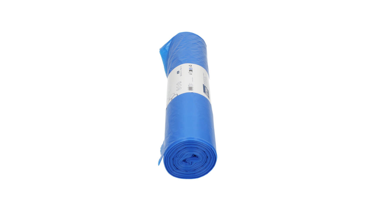 Afvalzak Hynex 70x110cm LDPE recycled T40 120L blauw rol à 20 stuks