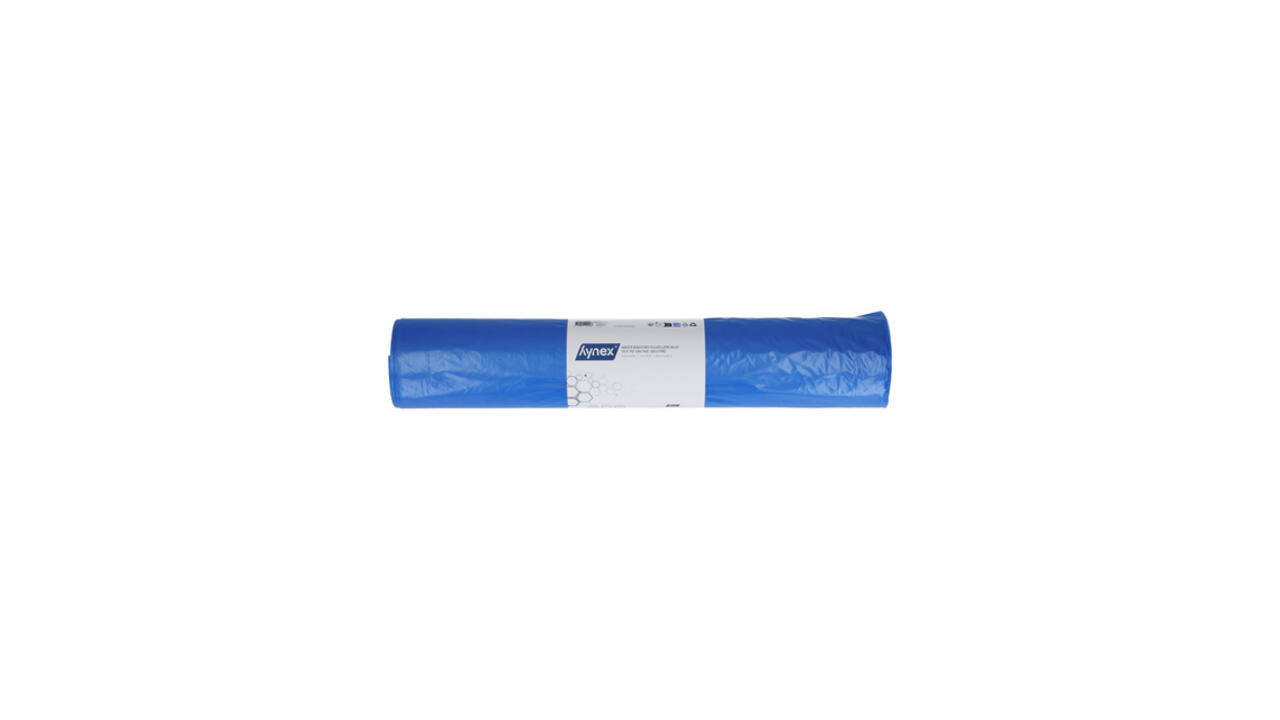 Afvalzak Hynex 70x110cm LDPE recycled T40 120L blauw rol à 20 stuks