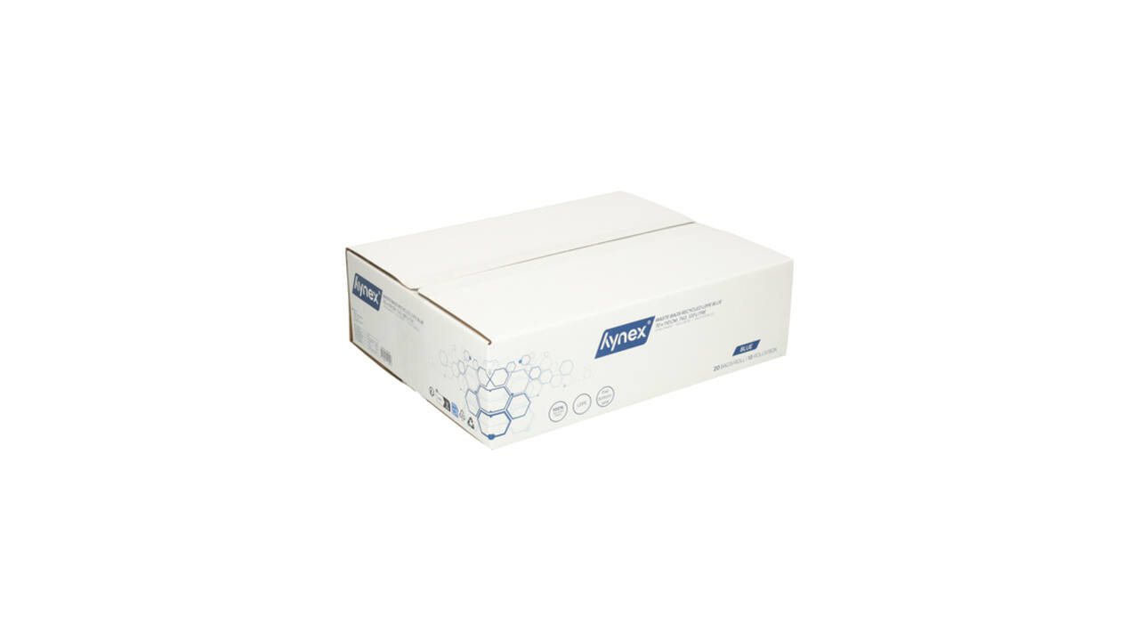 Afvalzak Hynex 70x110cm LDPE recycled T40 120L blauw rol à 20 stuks
