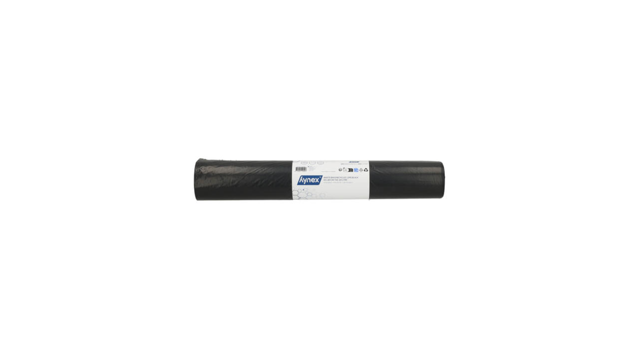 Afvalzak Hynex 60x80cm LDPE recycled T40 60L zwart rol à 20 stuks