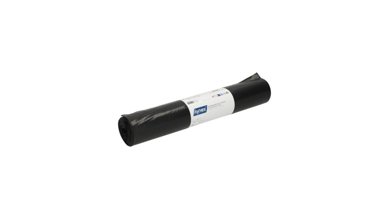 Afvalzak Hynex 60x80cm LDPE recycled T60 60L zwart rol à 20 stuks
