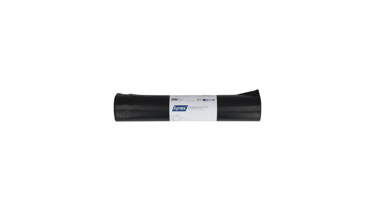 Afvalzak Hynex 60x80cm LDPE recycled T60 60L zwart rol à 20 stuks