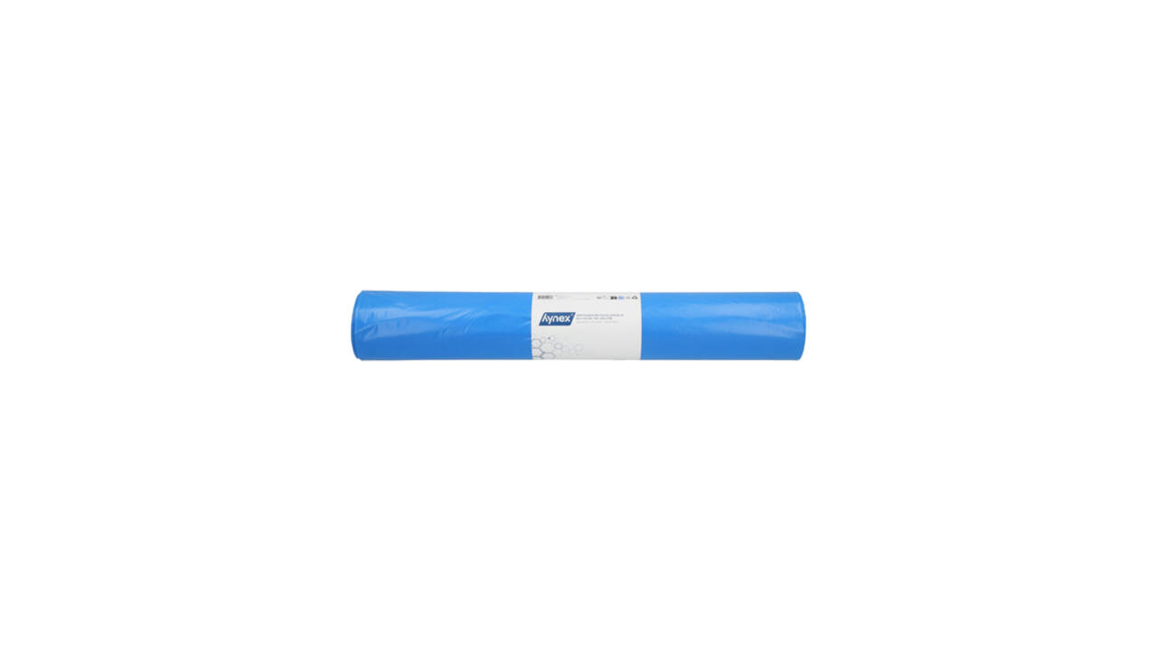 Afvalzak Hynex 80x110cm LDPE recycled T60 130L blauw rol à 20 stuks