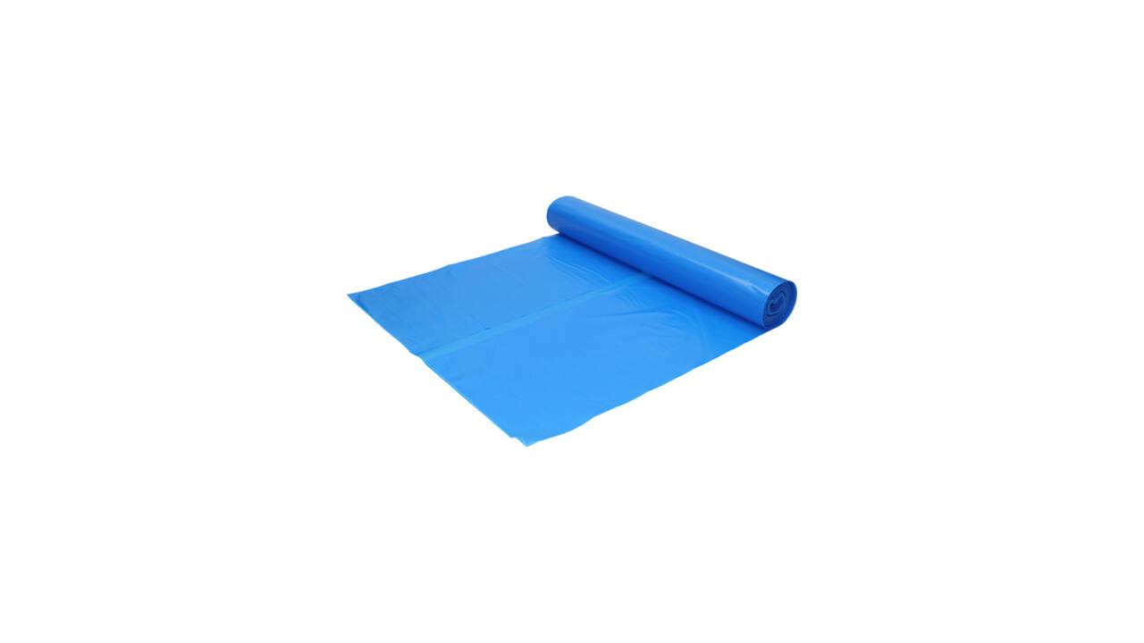 Afvalzak Hynex 80x110cm LDPE recycled T60 130L blauw rol à 20 stuks