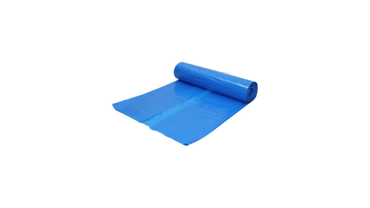 Afvalzak Hynex 65/25x135cm LDPE recycled T80 240L blauw rol à 10 stuks