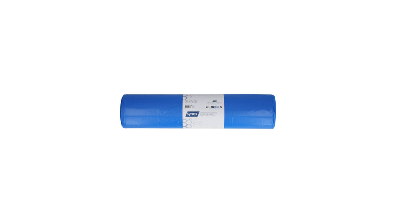 Afvalzak Hynex 70x110cm LDPE recycled T100 120L blauw rol à 20 stuks