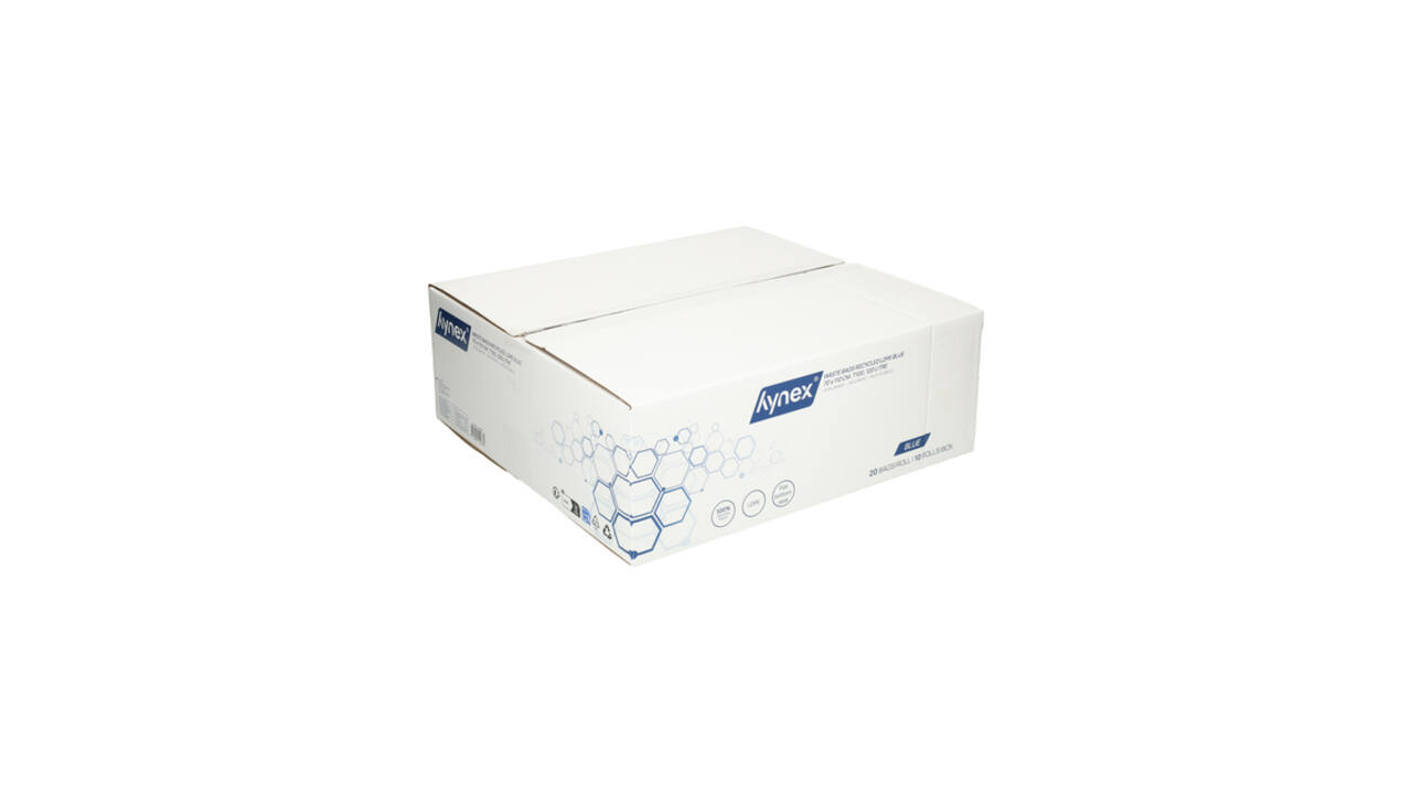 Afvalzak Hynex 70x110cm LDPE recycled T100 120L blauw rol à 20 stuks