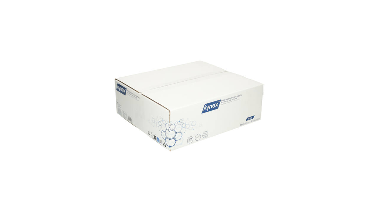 Afvalzak Hynex 70x110cm LDPE recycled T60 120L blauw rol à 20 stuks