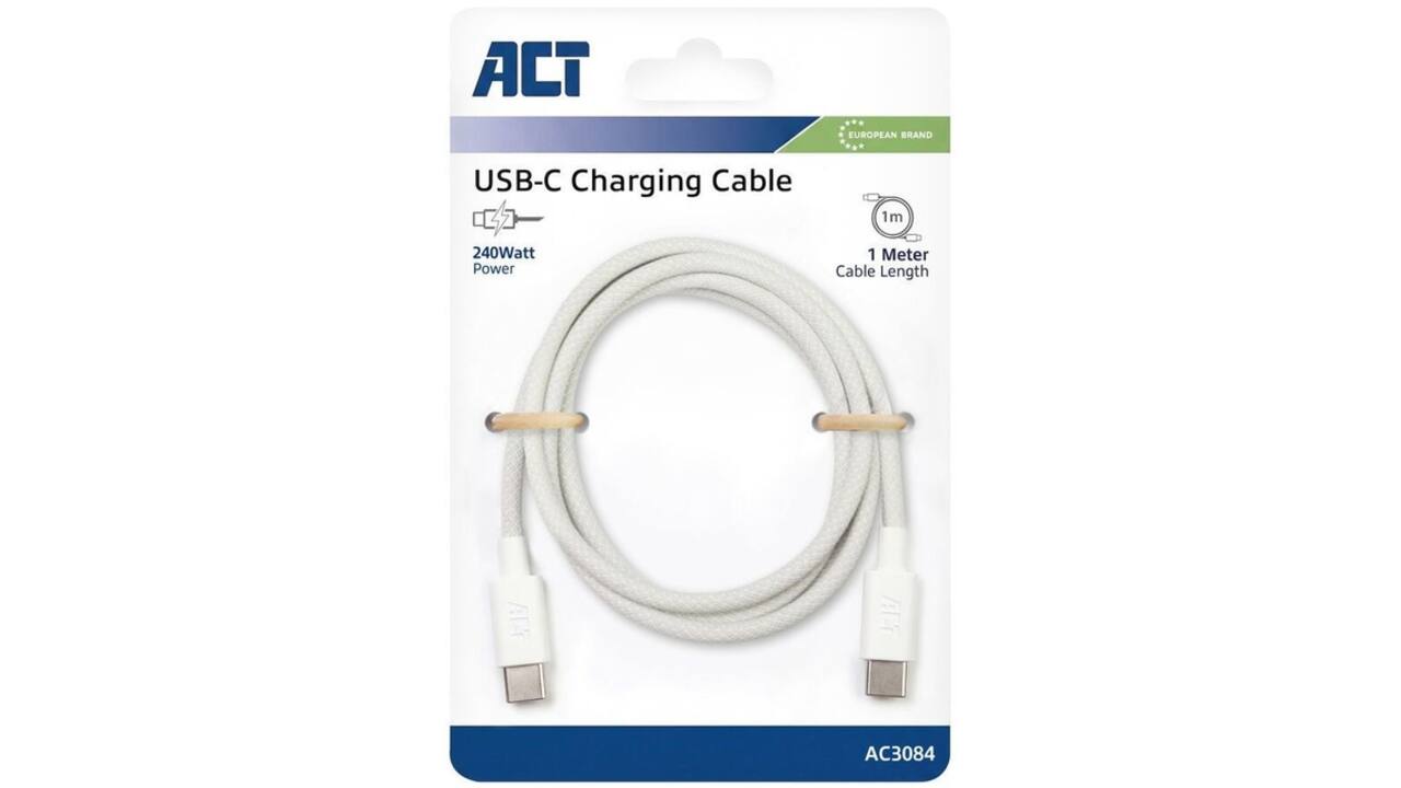 Kabel ACT 2.0 USB-C 240W 1 meter wit