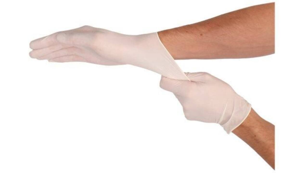 Handschoen CMT L latex poedervrij wit 100 stuks