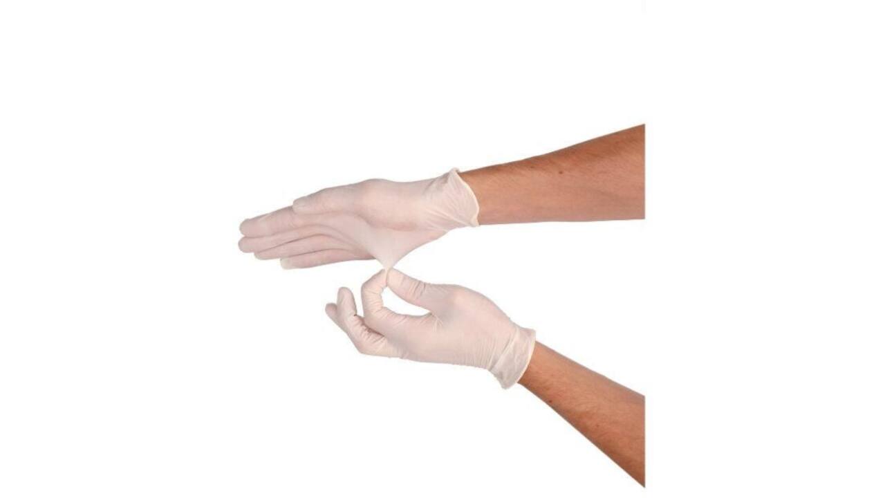 Handschoen CMT L latex poedervrij wit 100 stuks