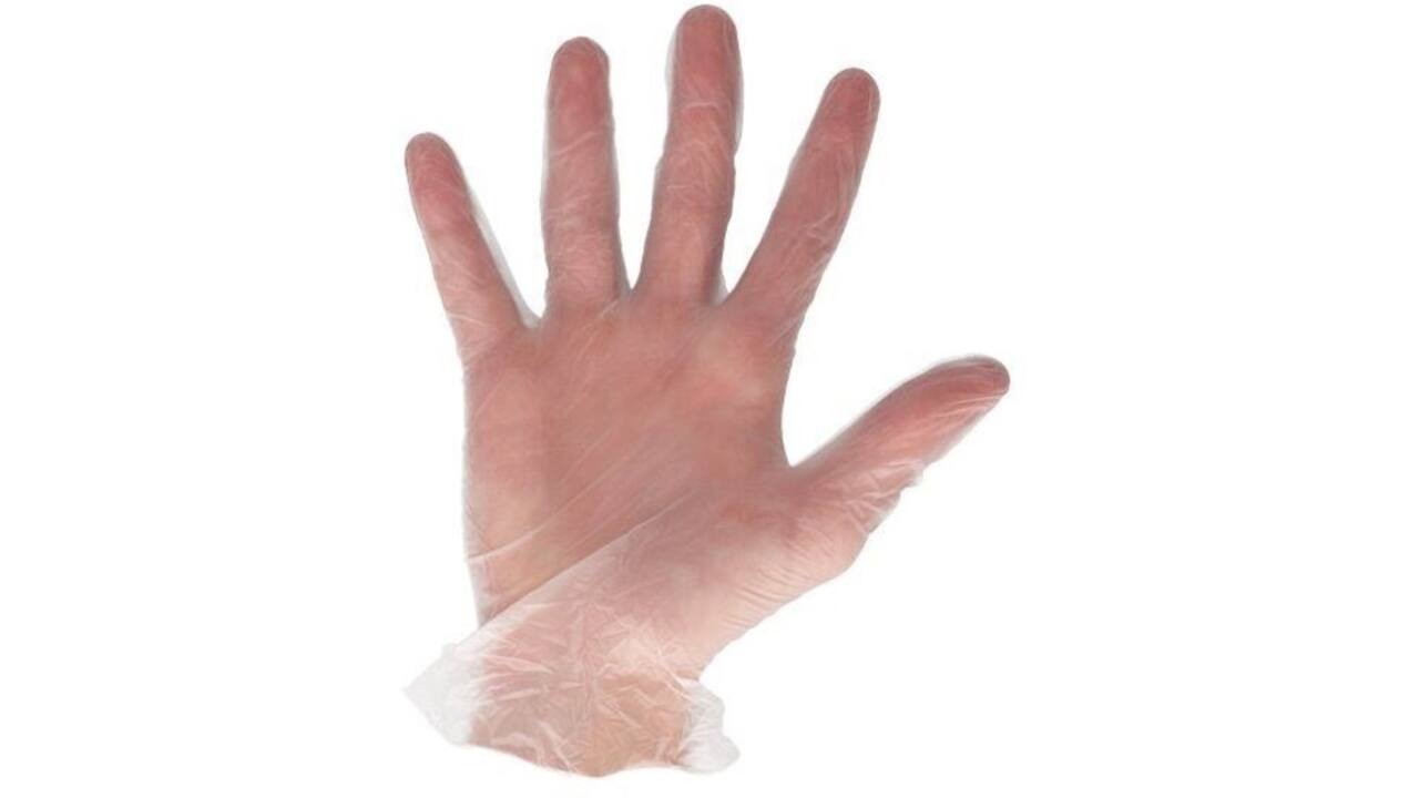 Handschoen CMT M vinyl poedervrij wit 100 stuks