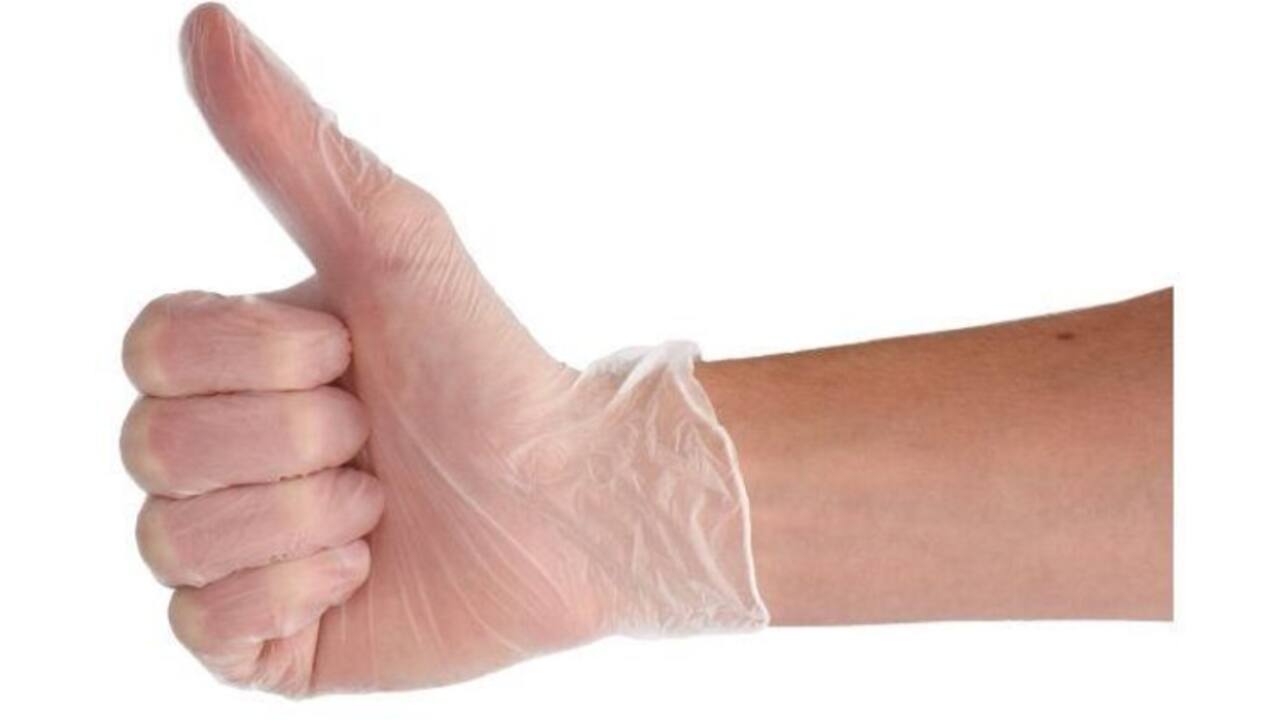 Handschoen CMT M vinyl poedervrij wit 100 stuks