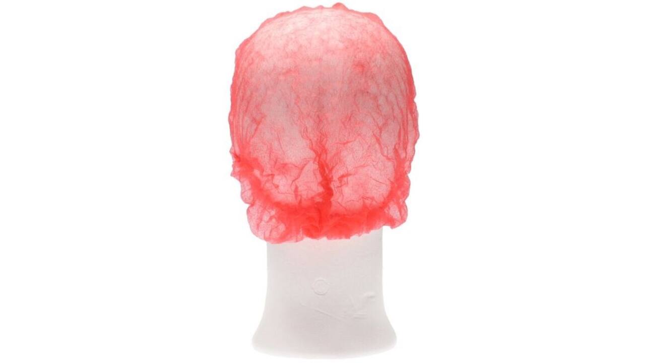 Haarnet CMT clip non-woven M 49cm PP rood 100 stuks