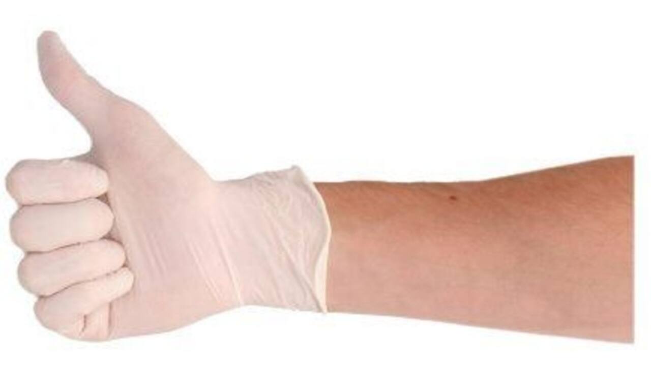 Handschoen CMT M latex poedervrij wit 100 stuks