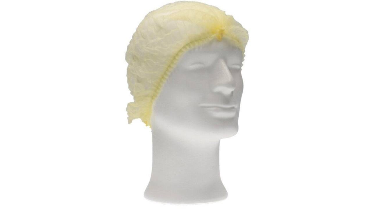 Haarnet CMT clip non-woven M 49cm PP geel 100 stuks