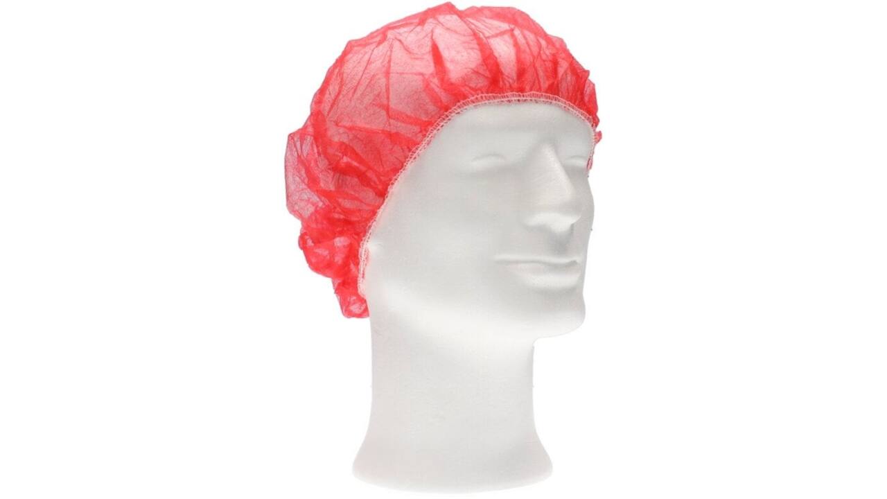 Haarnet CMT bouffant non-woven XL 58cm PP rood 100 stuks
